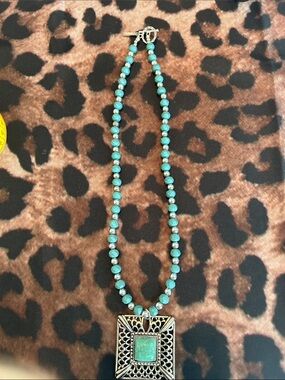 Handmade Turquoise Bead Pendant Necklace - Stylish Women's Jewelry